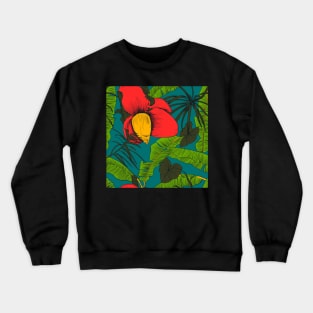 Seamless tropical pattern with banana palms Crewneck Sweatshirt